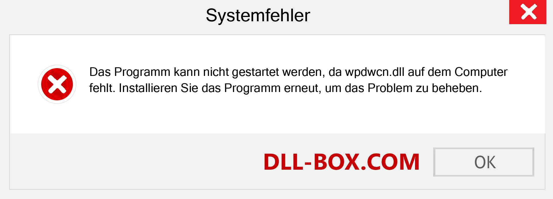 wpdwcn.dll-Datei fehlt?. Download für Windows 7, 8, 10 - Fix wpdwcn dll Missing Error unter Windows, Fotos, Bildern